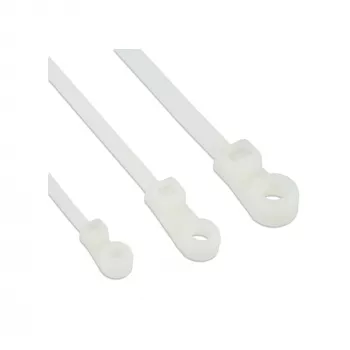 InLine abraçadeiras para cabos com cabeça montável 200 mm × 4,8 mm, nylon, resistência à tração 215,7 N, 100 unid.