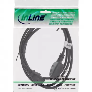 InLine cabo de alimentação ficha Inglaterra / conector fêmea IEC C13 de 3 polos, 2m, 2 m, IEC C13, H05VV-F