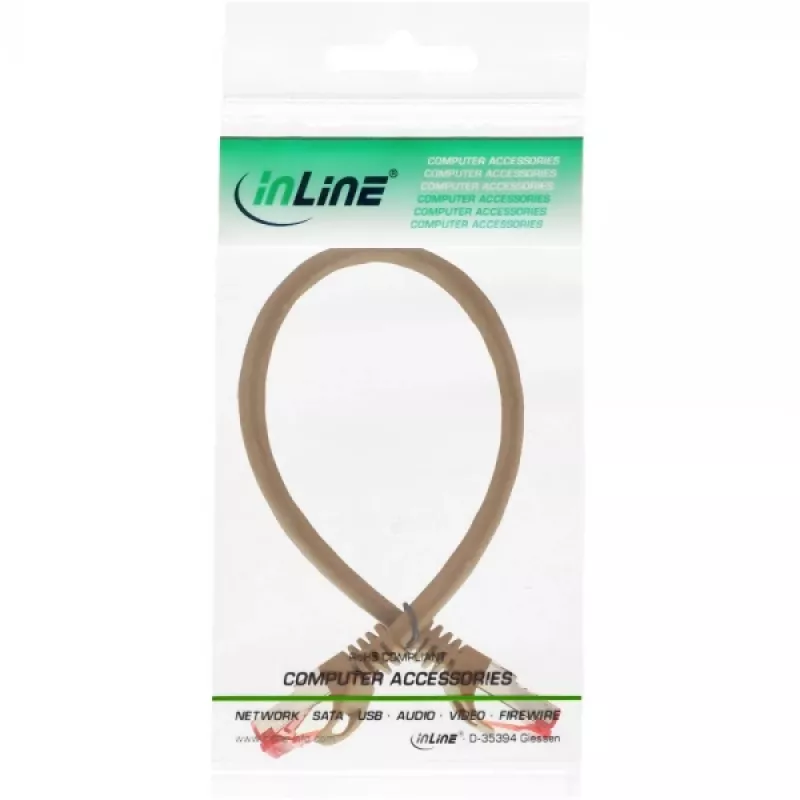 Cabo de rede S/FTP PiMF Cat.6 250MHz PVC cobre castanho 0,25m InLine