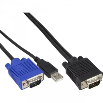 Conjunto de cabos KVM USB InLine para switch KVM de 19 polegadas comprimento 1,8 m