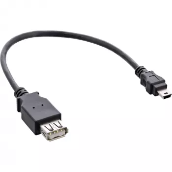 Cabo USB 2.0 InLine, fêmea A / Mini-5-pin macho, 0,2 m, 0,2 m, Mini-USB B, USB A, USB 2.0, macho/fêmea, preto