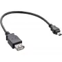 Cabo USB 2.0 InLine, fêmea A / Mini-5-pin macho, 0,2 m, 0,2 m, Mini-USB B, USB A, USB 2.0, macho/fêmea, preto
