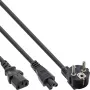 Cabo de alimentação em Y InLine CEE 7/7 macho angular / IEC C13 e C5 macho 3 polos, 2 m