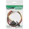 Cabo de alimentação interno InLine 1x 4 pinos Molex / 2x SATA alimentação 0,30 m