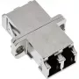 Adaptador de fibra ótica InLine metal duplex LC/LC SM bucha cerâmica com flange