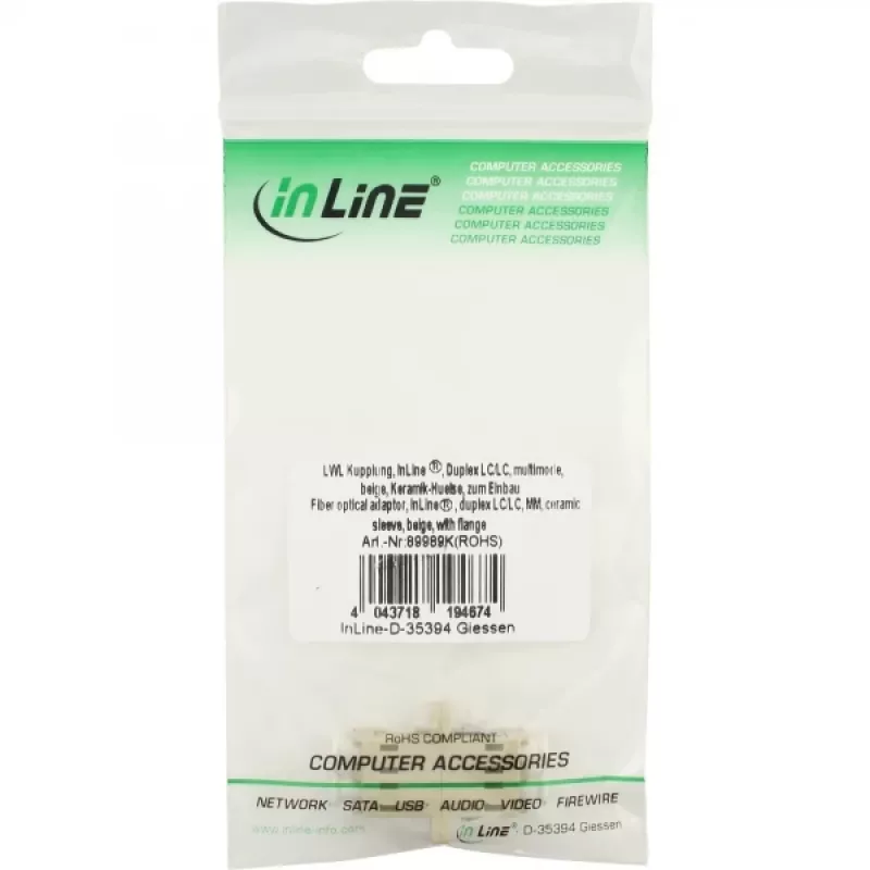 Adaptador de fibra ótica duplex LC/LC MM InLine 89989K