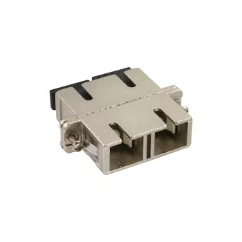 Adaptador de fibra ótica InLine metal duplex SC/SC MM bucha cerâmica com flange
