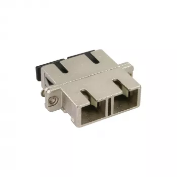 Adaptador de fibra ótica InLine metal duplex SC/SC MM bucha cerâmica com flange