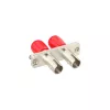 Adaptador de fibra ótica InLine metal duplex ST/ST MM bucha cerâmica com flange