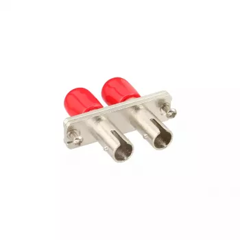 Adaptador de fibra ótica InLine metal duplex ST/ST MM bucha cerâmica com flange