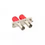 Adaptador de fibra ótica InLine metal duplex ST/ST MM bucha cerâmica com flange