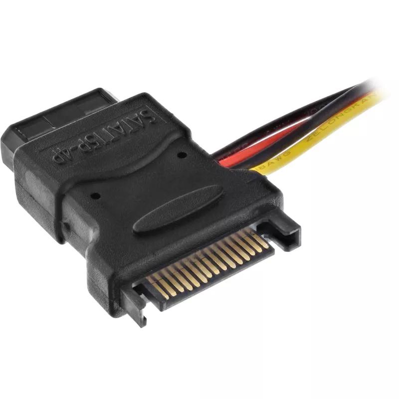 Cabo de alimentação SATA fêmea SATA / 3x 4 pinos Molex macho 0,15 m InLine 29679