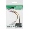 Cabo de alimentação SATA fêmea SATA / 3x 4 pinos Molex macho 0,15 m InLine 29679