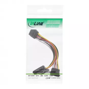 Cabo de alimentação SATA interno InLine macho/fêmea SATA para 2x macho SATA 0,15 m