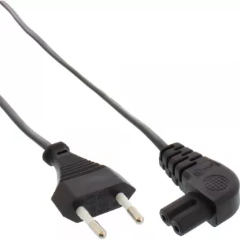 Cabo de alimentação InLine, ficha Euro / ficha Euro8 angular, preto, 2 m