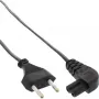 Cabo de alimentação InLine, ficha Euro / ficha Euro8 angular, preto, 2 m