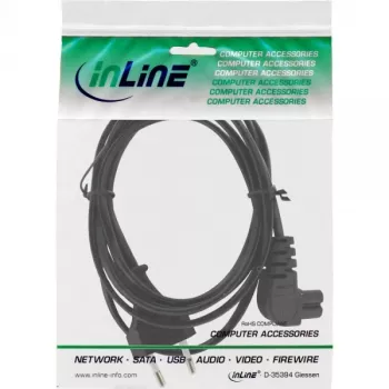 Cabo de alimentação InLine, ficha Euro / ficha Euro8 angular, preto, 2 m