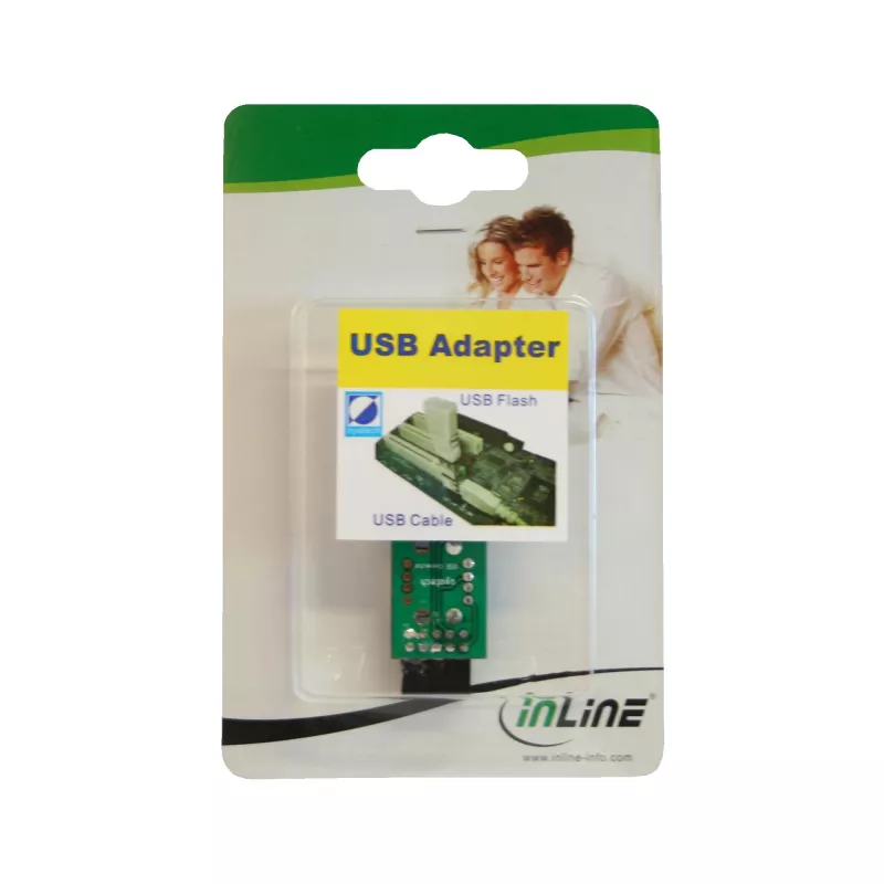 Adaptador USB 2.0 InLine interno 2x conector fêmea USB A para header da placa-mãe 33440I
