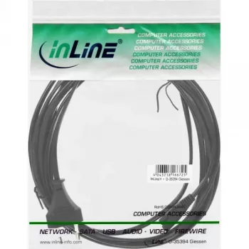Cabo de alimentação InLine, ficha Euro / ficha Euro8, preto, 5 m