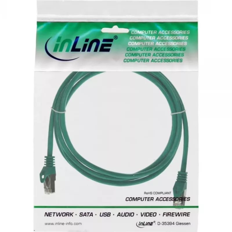 Cabo de rede InLine SF/UTP Cat.5e verde 1,5 m