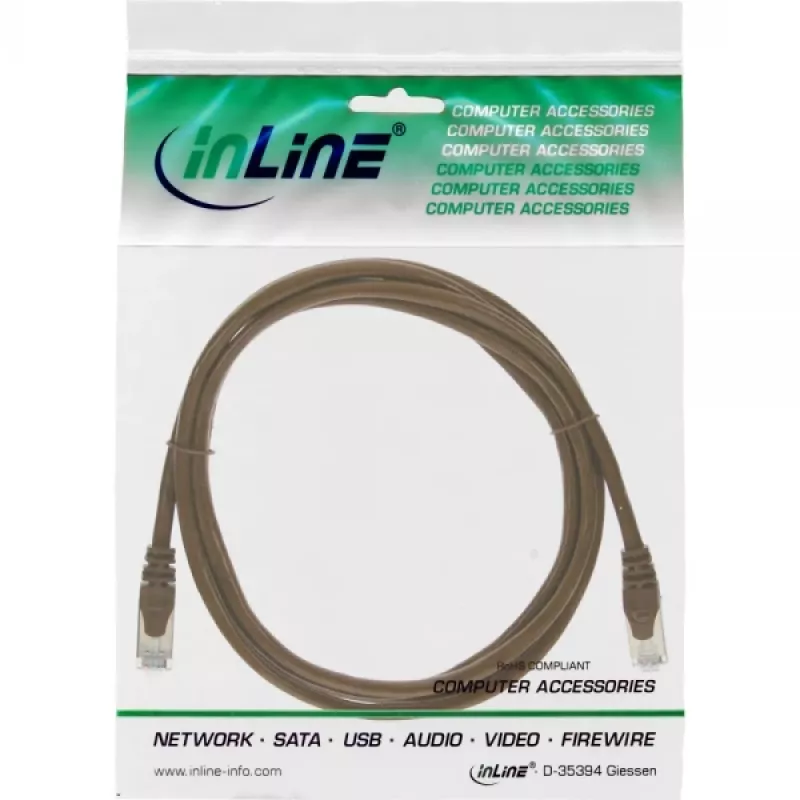 Cabo de rede InLine SF/UTP Cat.5e castanho 1,5 m