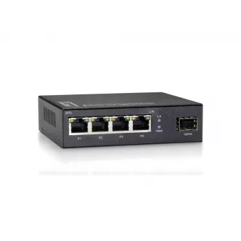 Switch Gigabit LevelOne de 5 portas, 1 x SFP, não gerido, Gigabit Ethernet (10/100/1000), duplex integral, montagem na parede possível