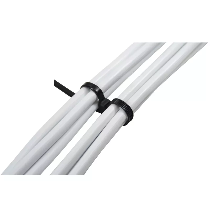 Abraçadeiras de cabos de cabeça dupla montáveis InLine 300 mm x 4,8 mm, nylon, preto, 100 unid.