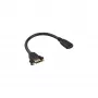 Cabo adaptador HDMI InLine Type-A fêmea/fêmea com flange banhado a ouro 4K2K, 0,2 m