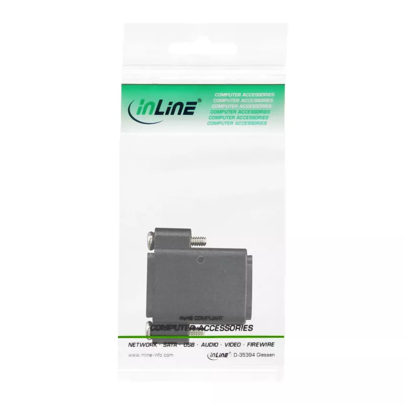 Adaptador HDMI InLine Type-A fêmea / A fêmea banhado a ouro com flange, 4K2K