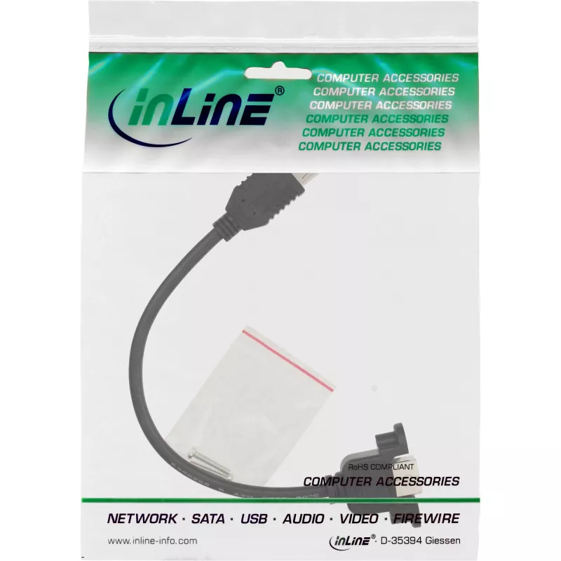 Cabo adaptador USB 2.0 Type-A fêmea / conector de chassis Type-B InLine 33441F 0,2 m