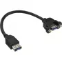 Cabo adaptador USB 3.0 InLine Type-A fêmea / conector de chassis Type-A, 0,20 m