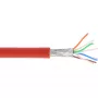 Cabo de rede S/FTP PiMF Cat.6A sem halogéneos 500MHz vermelho 100m InLine