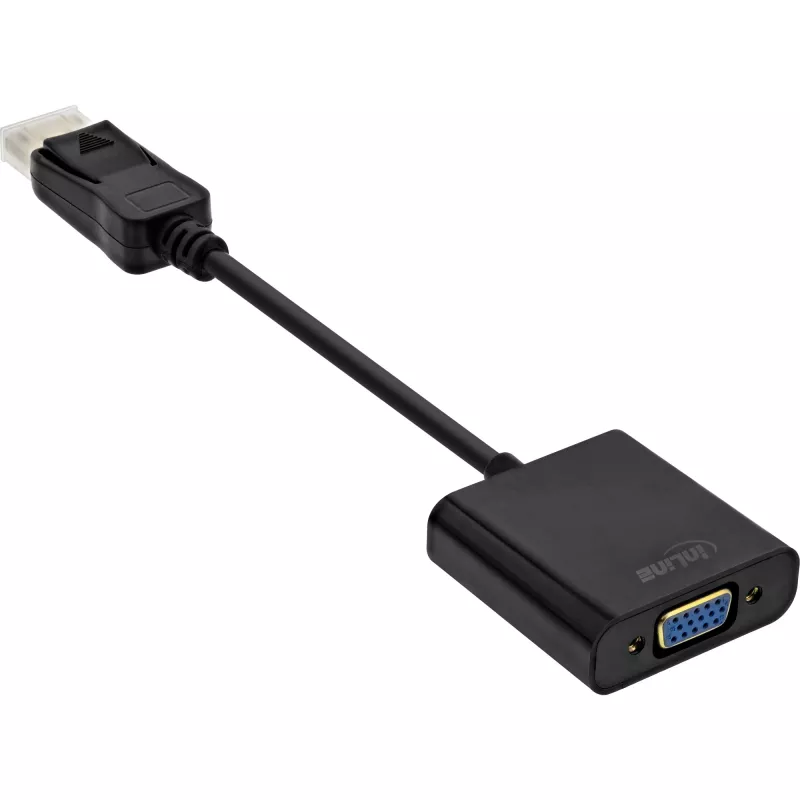 Cabo adaptador DisplayPort InLine Basic, ficha DP / conector fêmea VGA preto 0,15 m