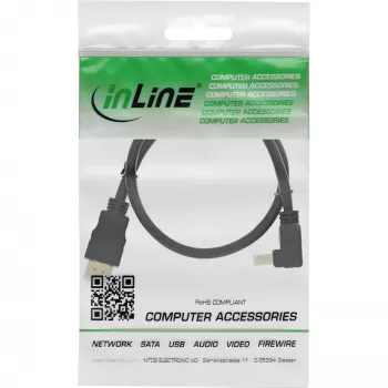 Cabo HDMI High Speed InLine com Ethernet, angular, 3m