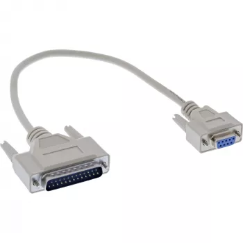 Cabo série InLine, DB9F para DB25M, fichas moldadas, bege, 0,33 m