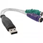 Conversor USB para PS/2 InLine ficha USB Type-A / 2x conector fêmea PS/2