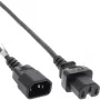 Extensão de cabo de alimentação InLine, conector para aparelhos de alta temperatura IEC-C15/IEC-C14 reto, 2 m
