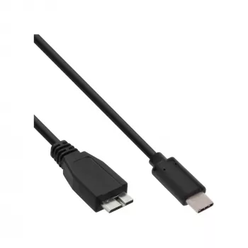 Cabo USB 3.2 Gen.1x2 InLine 35726 0,5 m ficha USB-C ficha Micro-B preto