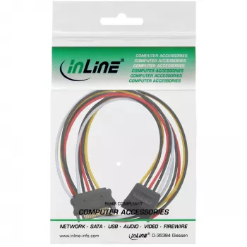 Cabo de extensão de alimentação SATA ficha/conector fêmea 0,50 m InLine 29651B
