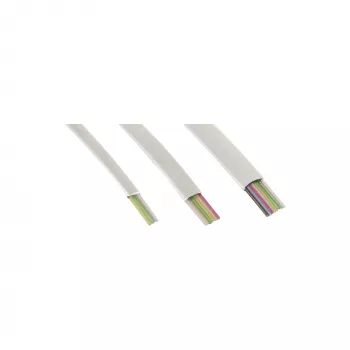 Cabo modular InLine, cabo plano de 6 condutores, branco, rolo de 100 m