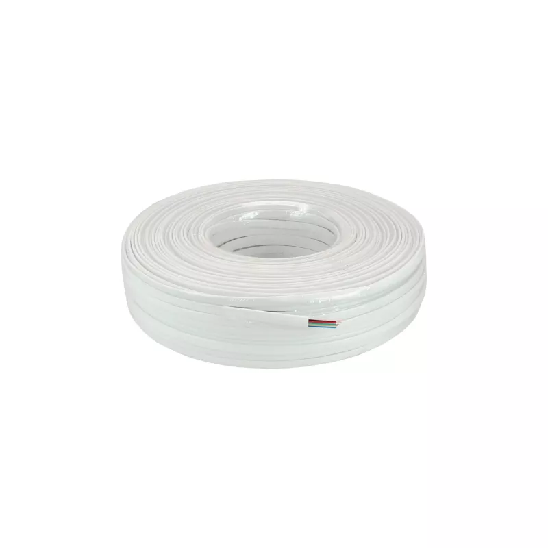 Cabo modular InLine, cabo plano de 6 condutores, branco, rolo de 100 m