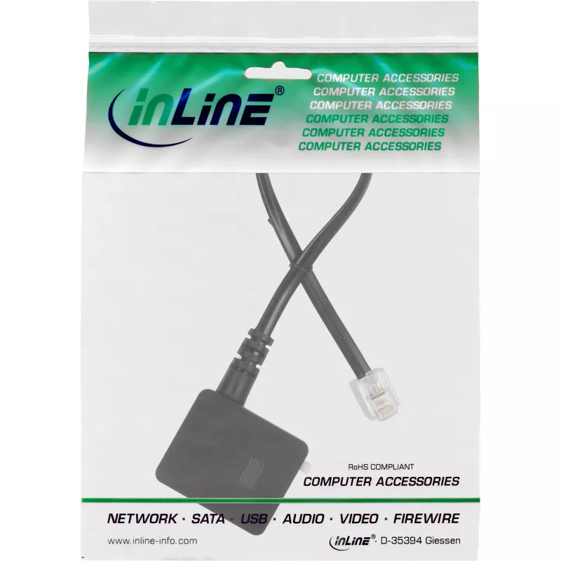 Cabo adaptador TAE InLine 69946, ficha RJ11 6P4C para tomada TAE-N