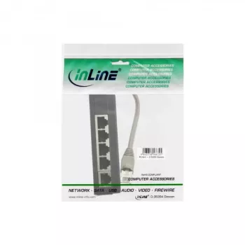 Splitter ISDN InLine, 5 tomadas RJ45, cabo de 15 cm com resistências de terminação