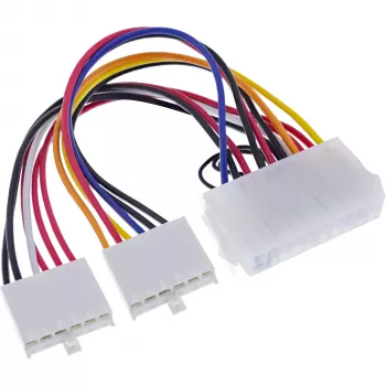 Cabo adaptador de alimentação ATX InLine / conetor clássico P8/P9-A para placa-mãe AT 0,20 m