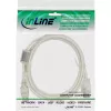 Cabo de extensão USB 2.0 InLine Type-A macho/fêmea, transparente, com ferrite, 1 m