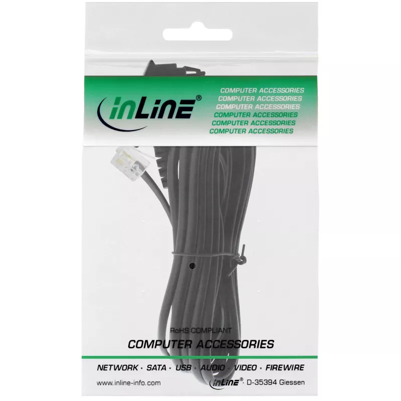 Cabo TAE-F InLine para Telekom/Siemens, TAE-F / RJ11 6P4C macho/macho, 3 m