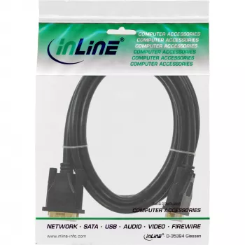 Cabo DVI-D InLine Premium 24+1 macho/macho Dual Link banhado a ouro, 10 m