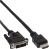 Cabo InLine HDMI-DVI, HDMI macho / DVI macho 18+1 preto, 1 m