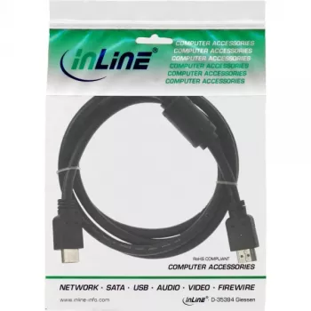 Cabo HDMI InLine High Speed macho + ferrite preto, 5 m