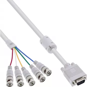 Cabo VGA BNC InLine, 5x BNC / HD 15 macho, 5 m